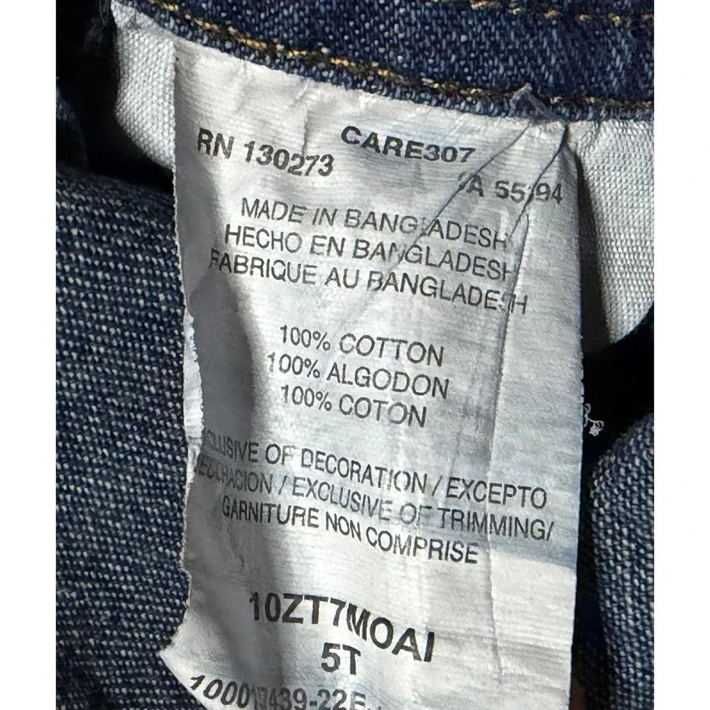 Vintage Wrangler Kids Denim Overalls Size 5T Blue Jeans Carpenter Bib Y2K